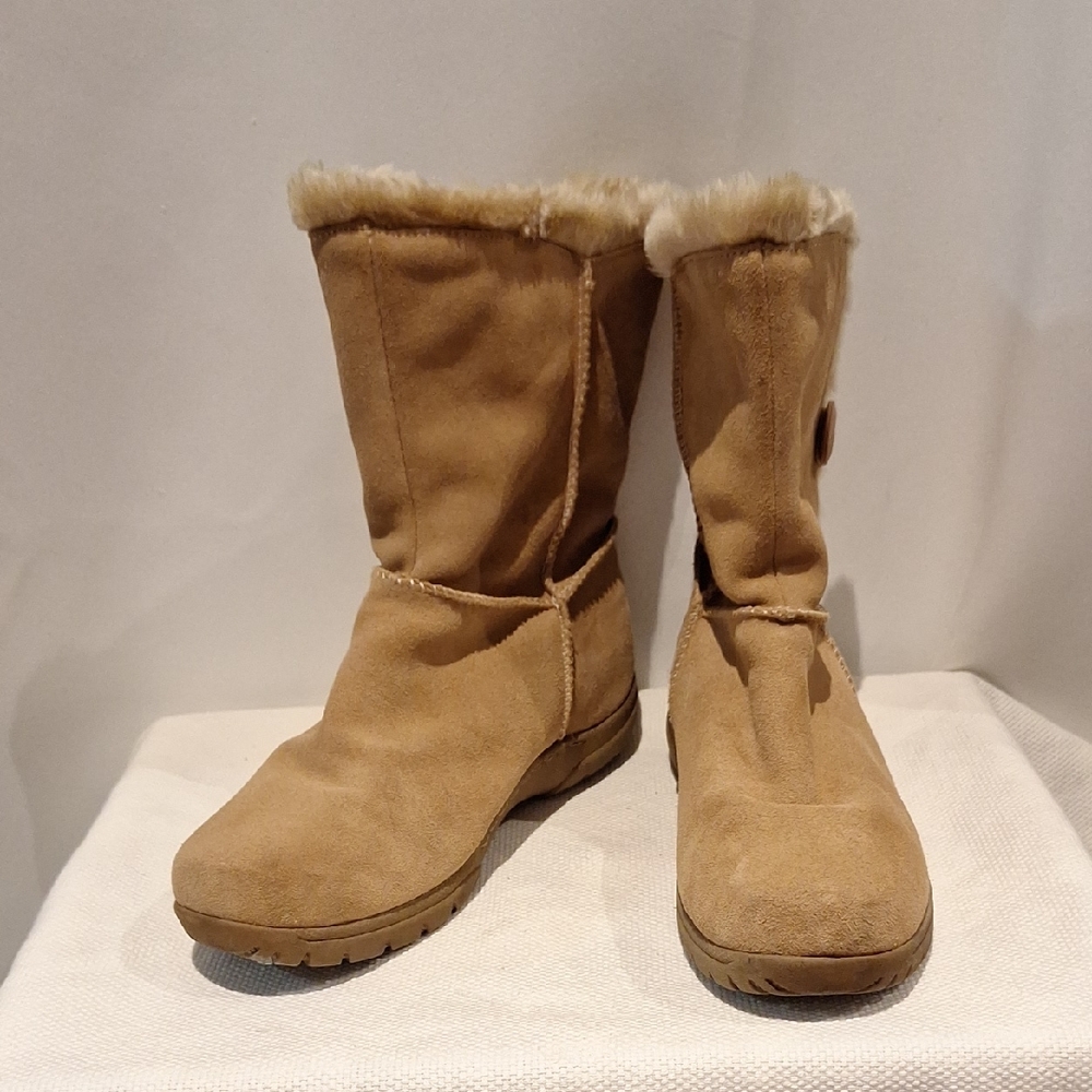 Bass Tann Suede Faux Fur Lined Winter Boots Size 10